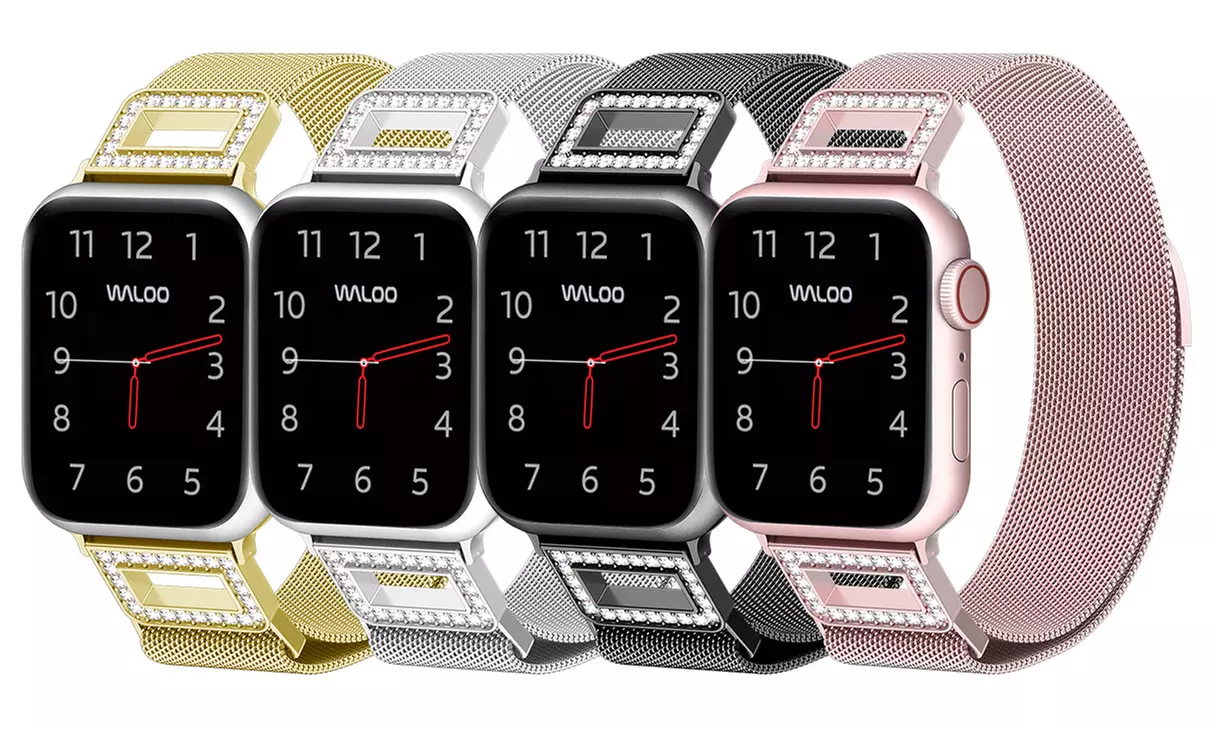 Waloo Diamond Milanese-Loop Stainless Steel Band for Apple Watch Series 1, 2, 3, 4, & 5 - Primary Image