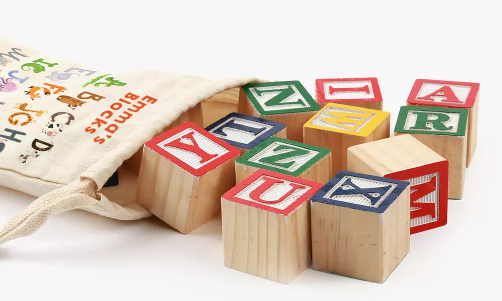 One or Two Personalized Toy Bags with Optional Puzzle or Blocks from Monogram Online (Up to 62% Off) - Primary Image