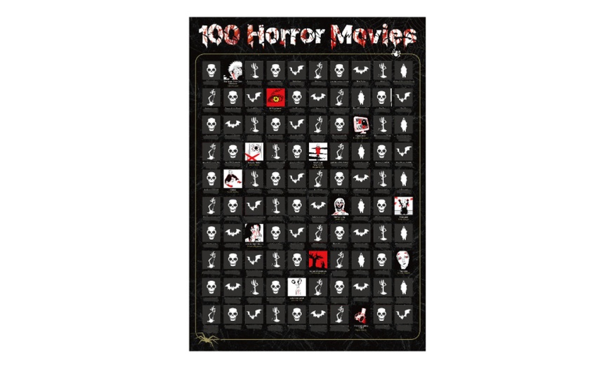 Image 4: 100 Horror Movies Bucket List Scratch Off Poster