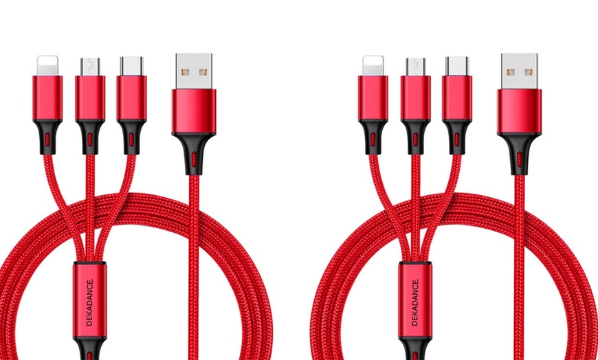 Image 4: 3-in-1 cable (iPhone phone cable,micro USB cable and USB type C cable)