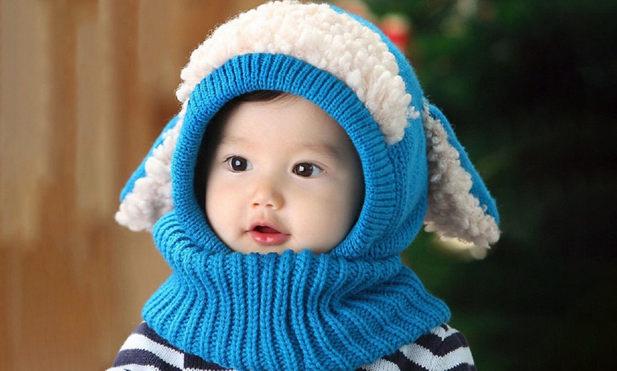 Image 5: Kid's Animal Knitted Hooded Scarf