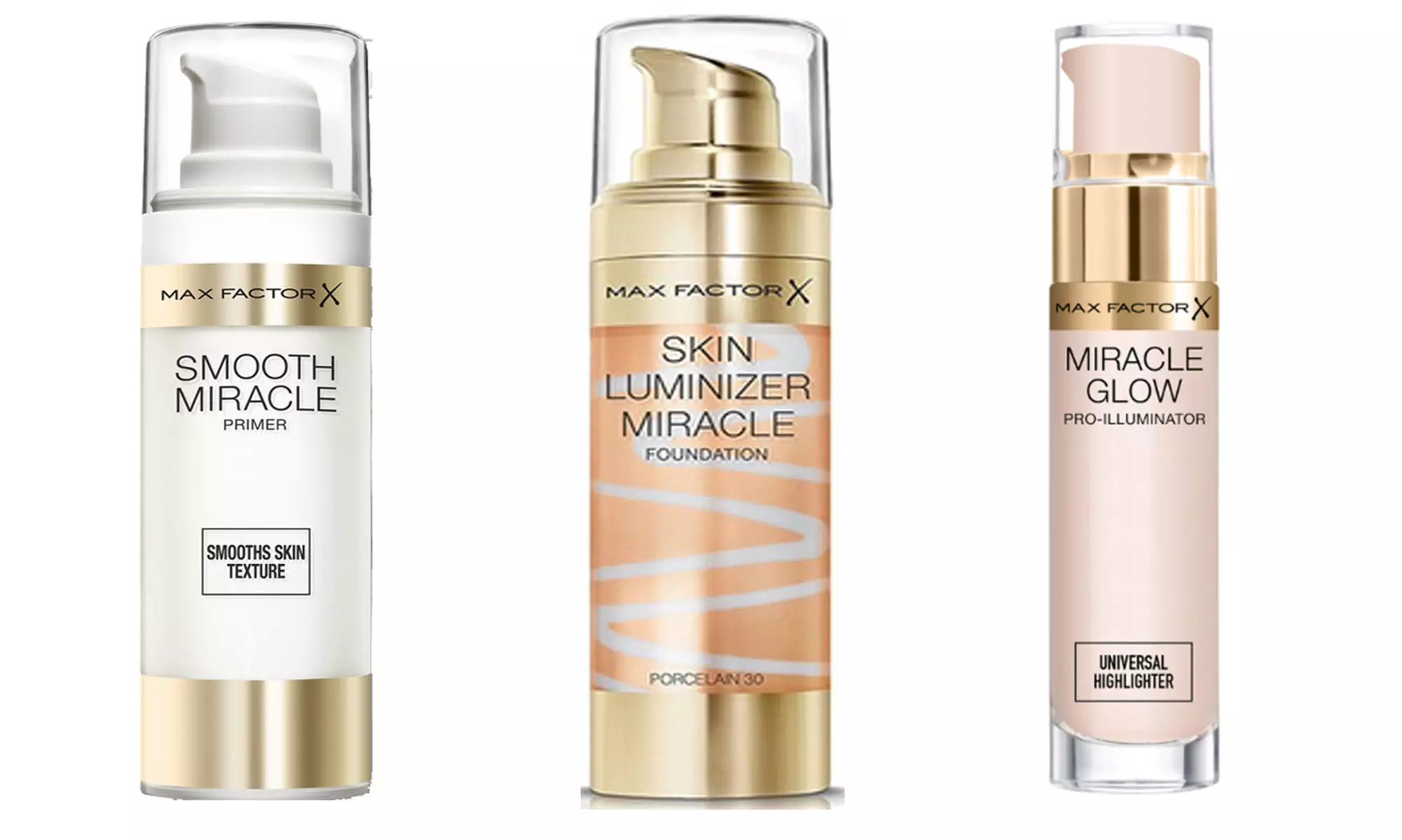 Max Factor Foundation 30ml, Highlighter 15ml and Primer 30ml Set - Primary Image