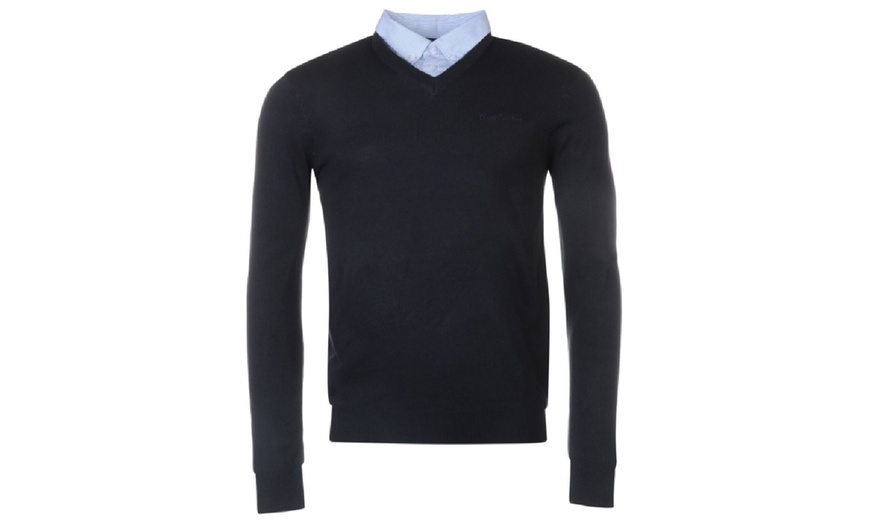 Image 3: Pierre Cardin Mock V-Neck Jumper