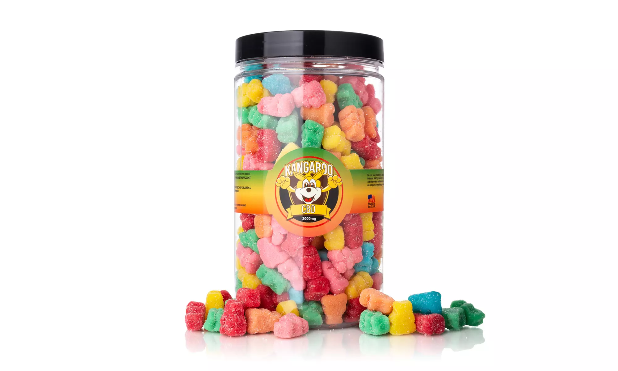 Kangaroo CBD Organic Sour Gummy Bears (250mg–5000mg) - Second Medium