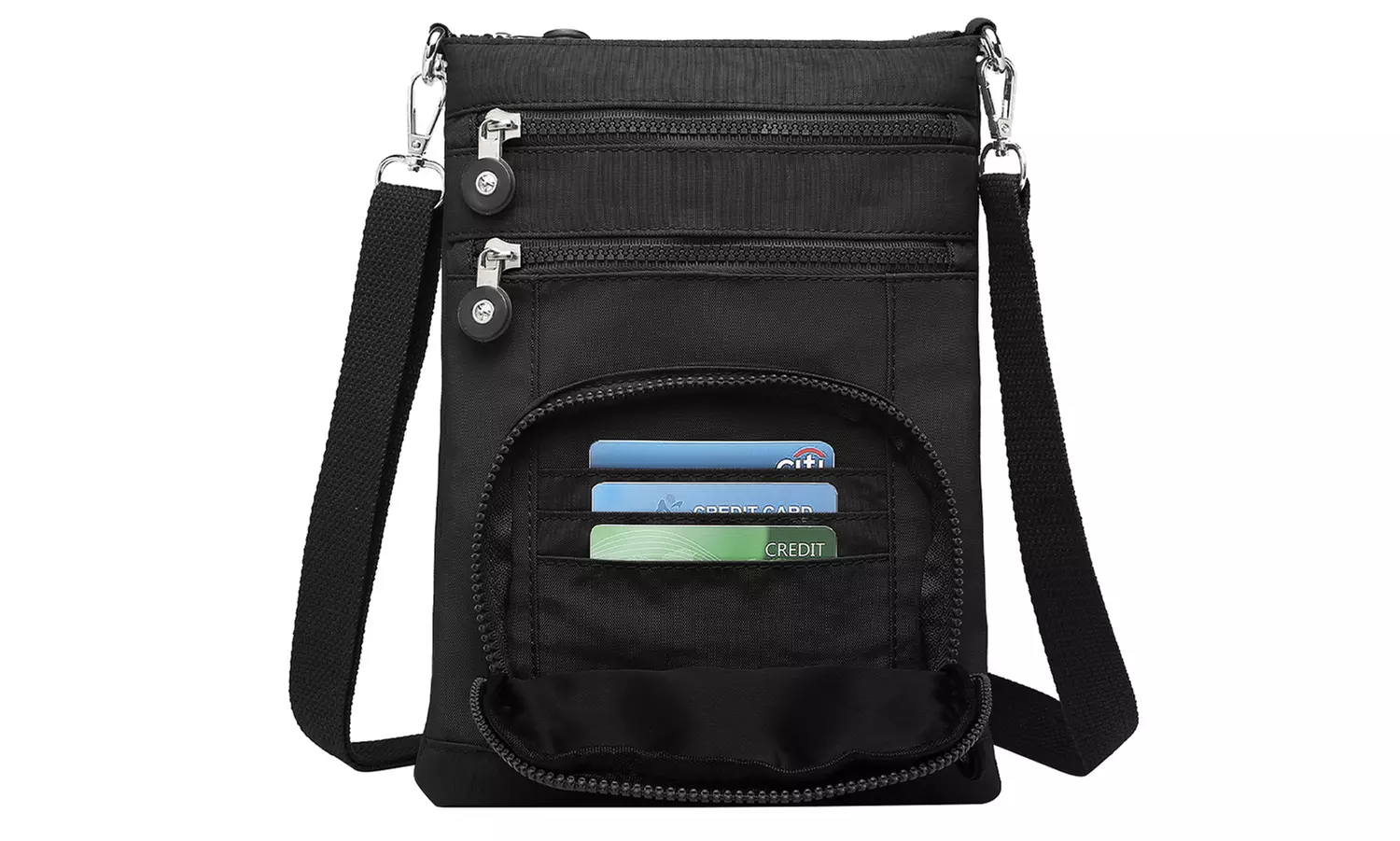 Kono Casual Multi-Pocket RFID Cross-Body Bag Card Holder Phone Bag
