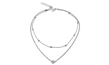 Choker con cuore in lega disponibile con sacchetto in velluto nero opzionale
