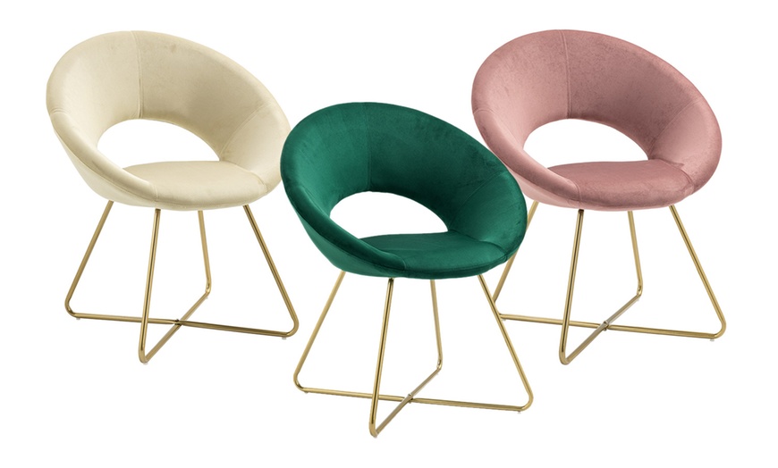 Image 2: Fauteuil rond en velours