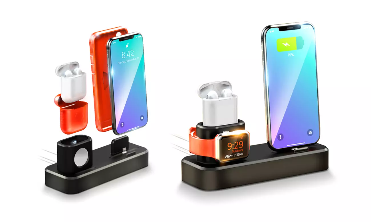 Support et chargeur pour tous produits Apple : iPhone, Airpods et iWatch - Second Medium