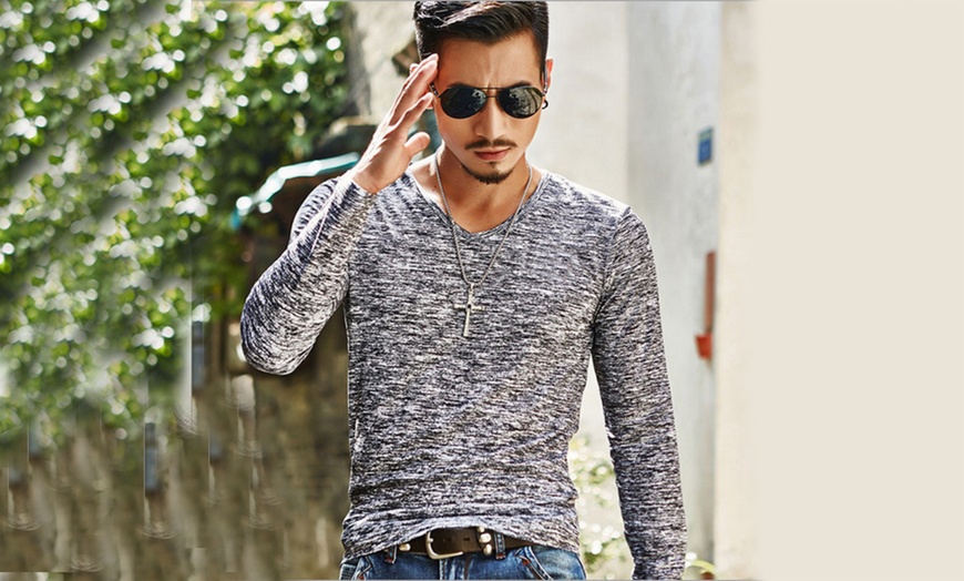 Image 1: Men's Casual Long Sleeve Blouse