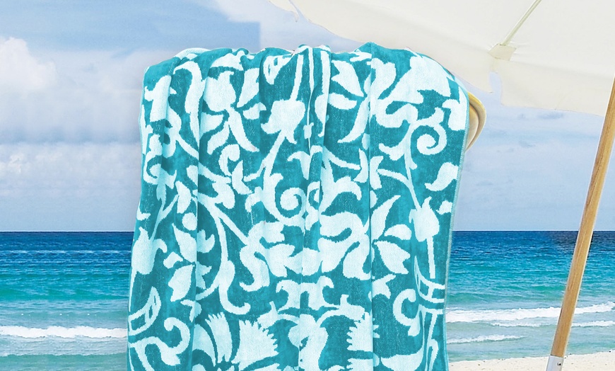 Image 13: 100% Egyptian Cotton Beach Towel