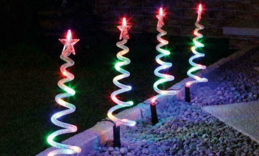 Image 2: 40 LED Spiral Christmas Tree Pathway Lights