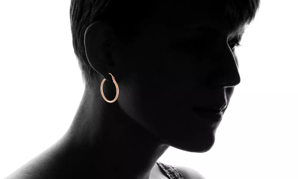 14K Gold 40mm High Polish Hoops - Second Medium