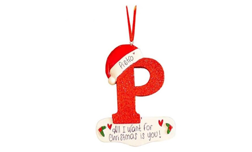 Image 18: Alphabet Initial Christmas Tree Letter Decoration
