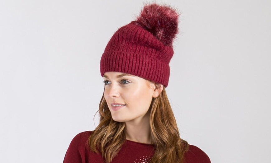 Image 23: Kurt Muller Faux Fur Bobble Hat