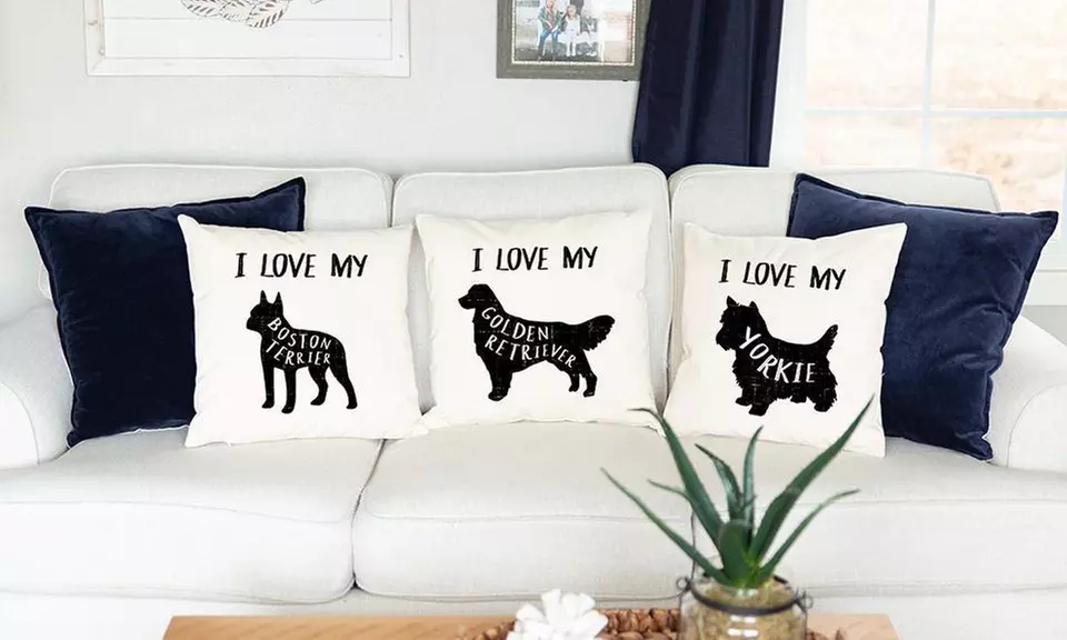 Personalized Dog Breed Throw Pillow Covers from Qualtry (Up to 28% Off) - Primary Image