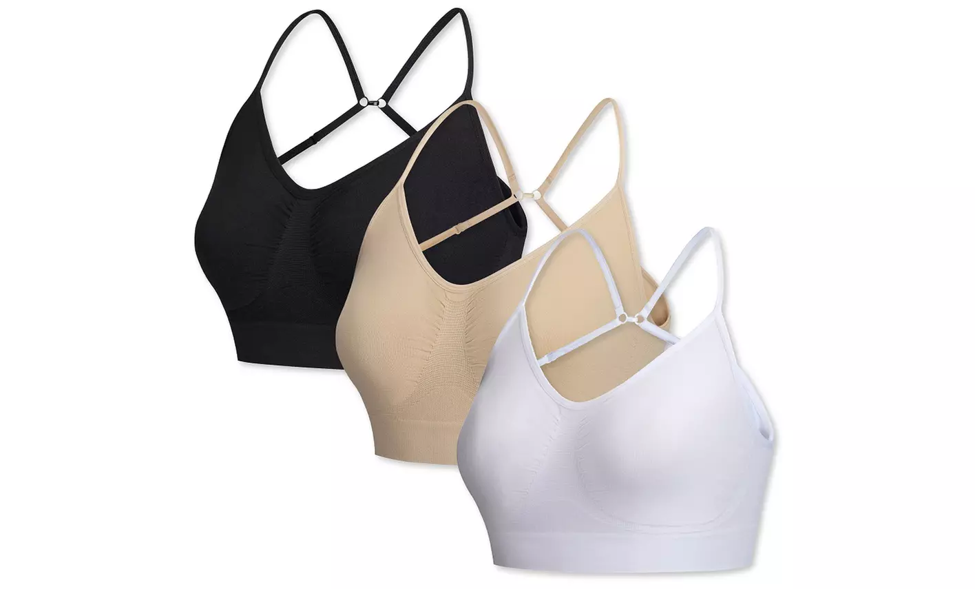 Lot de 3 brassières sans coutures à fixation multiple Blu Apparel ; plusieurs tailles disponibles - Primary Image