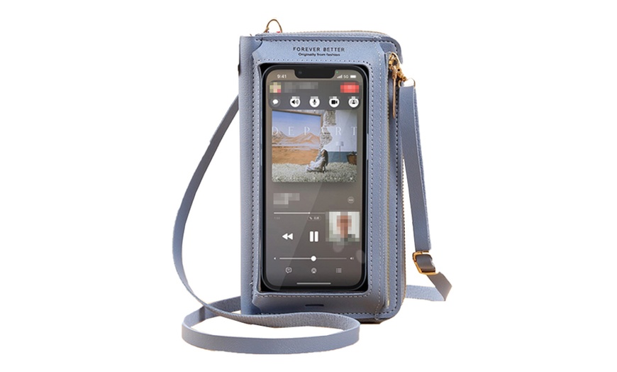 Image 16: Waterproof Crossbody Phone Bag with USB Charger Port