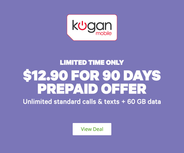 Kogan Mobile. 90-Days Prepaid Offer for only $12.90! 60GB Data and Unlimited* Talks and Texts + Free SIM