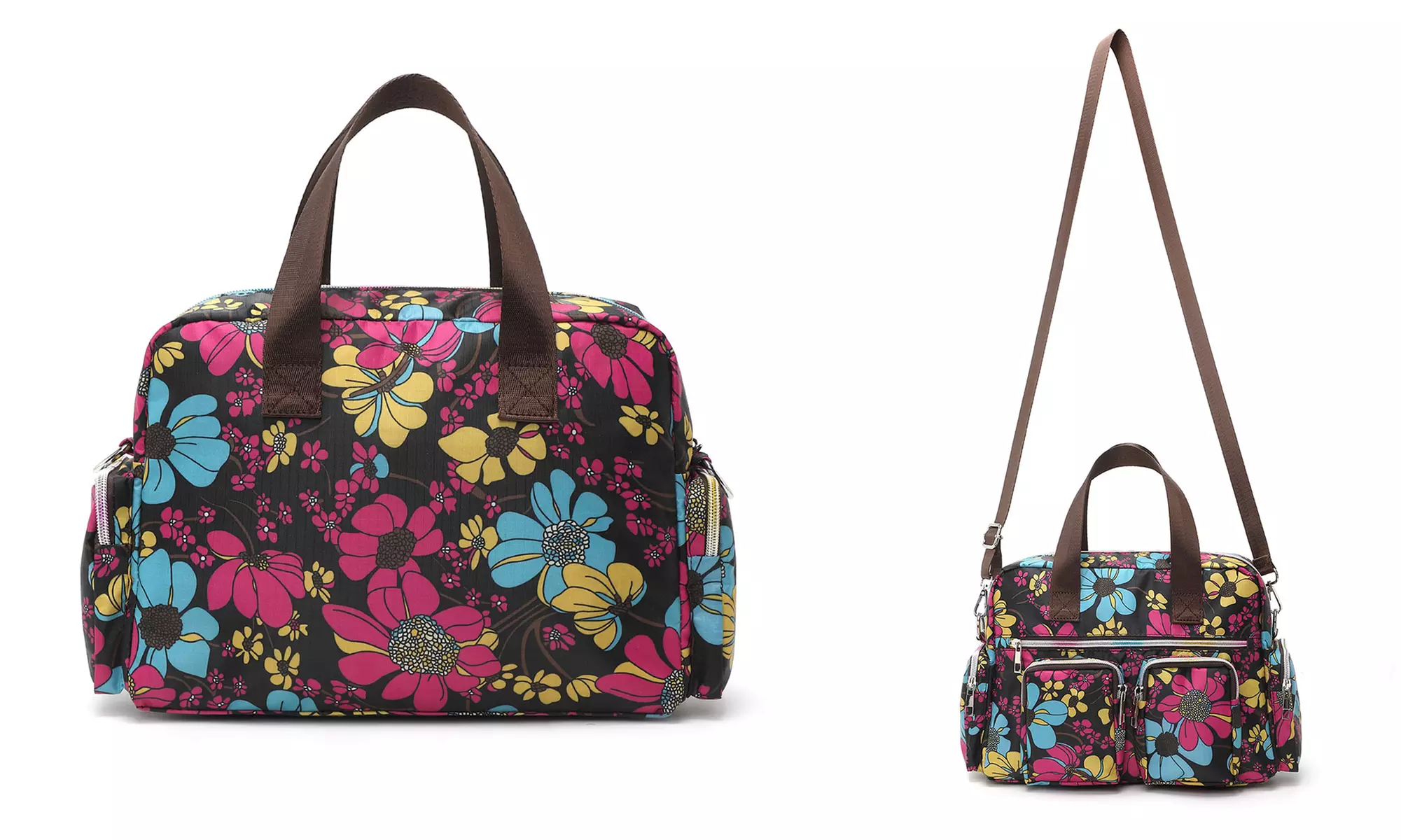 Multi-Pocket Crossbody Tote Bag