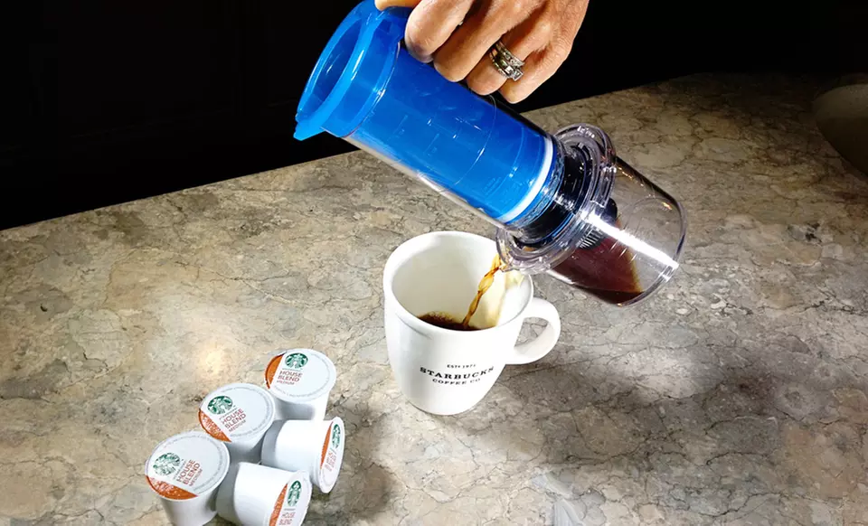 $27.99 for a Caféjo My French Press Brewer with 5 Starbucks K-Cup Pods ($69.99 List Price). Free Shipping and Returns. - Primary Image