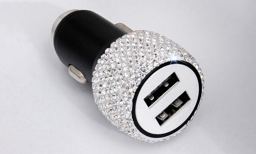 Image 4: Diamond Car Charger with Three-in-One Charging Cable