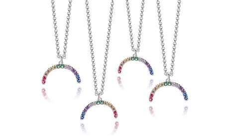 Collier pendentif arc-en-ciel orné de zircons cubiques