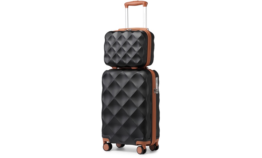 Image 7: Ultralight Hard Shell Diamond-Pattern Suitcase and Travel Bag Set 