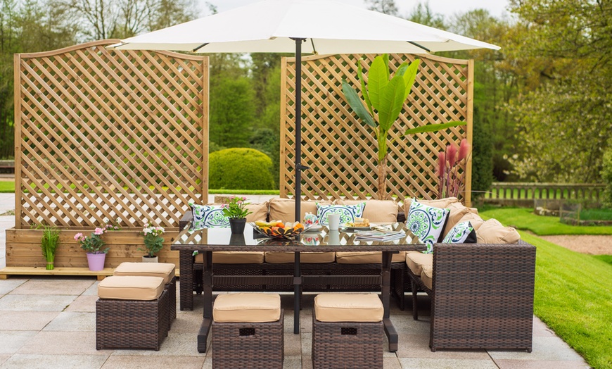 Image 3: Corner Rattan Cube Set