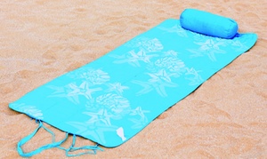 Roll-Up Beach Mat with Pillow