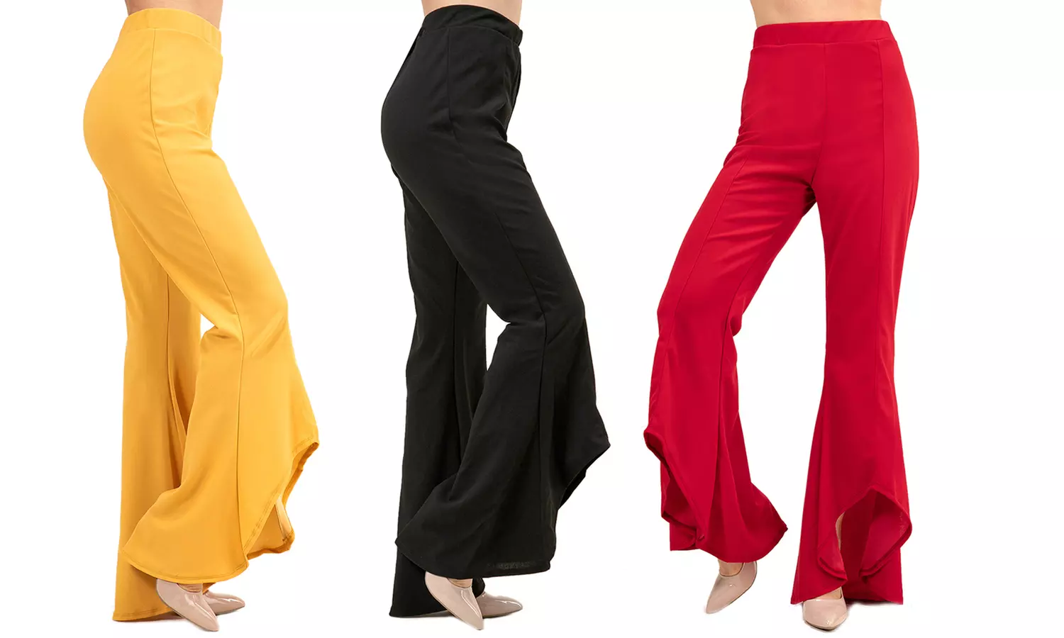 Ella Samani Plus-Size Ruffle Flare Pants - Primary Image