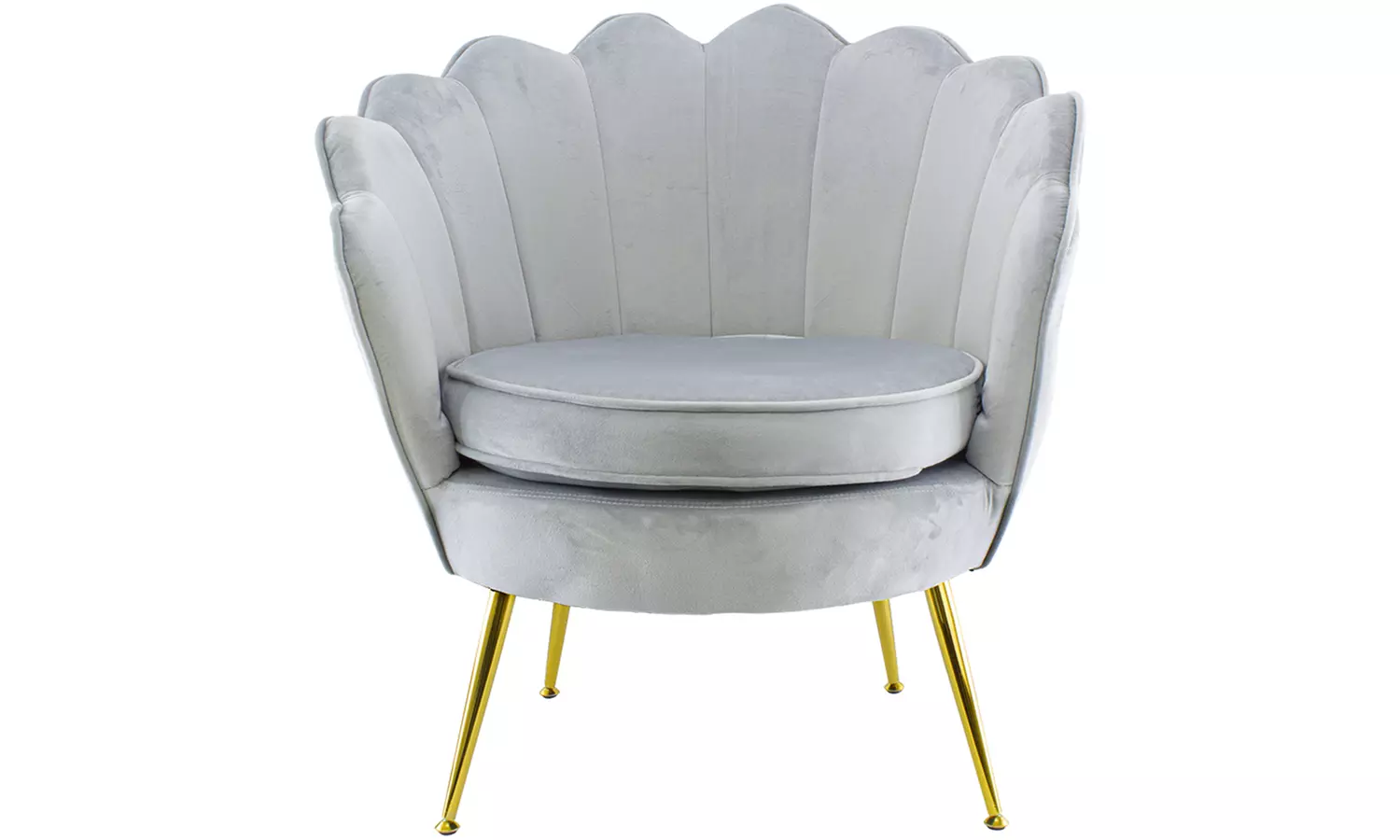 Poltrona con schienale a conchiglia