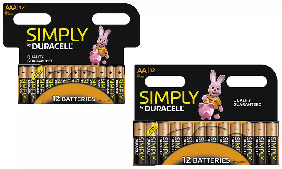 12, 24, 36 ou 72 piles alcalines AA et AAA Simply de Duracell - Primary Image