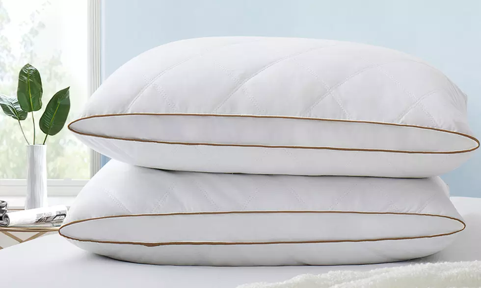 Peace Nest Two-Pack Diamond Quilted Goose Down Feather Pillows