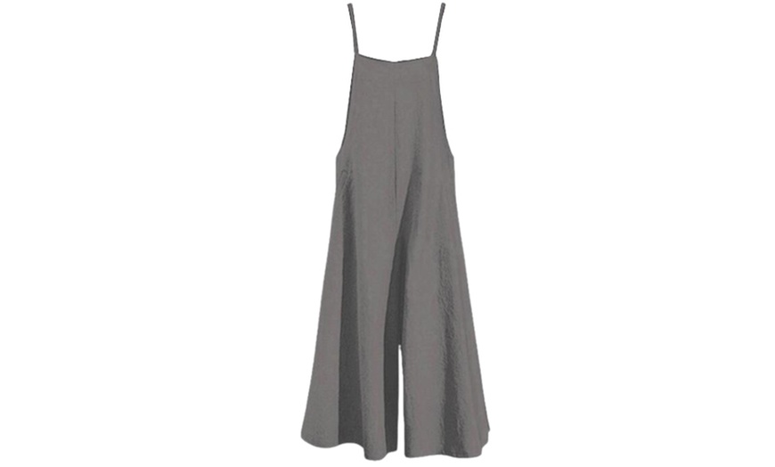 Image 8: Women's Long Wide Leg Dungarees