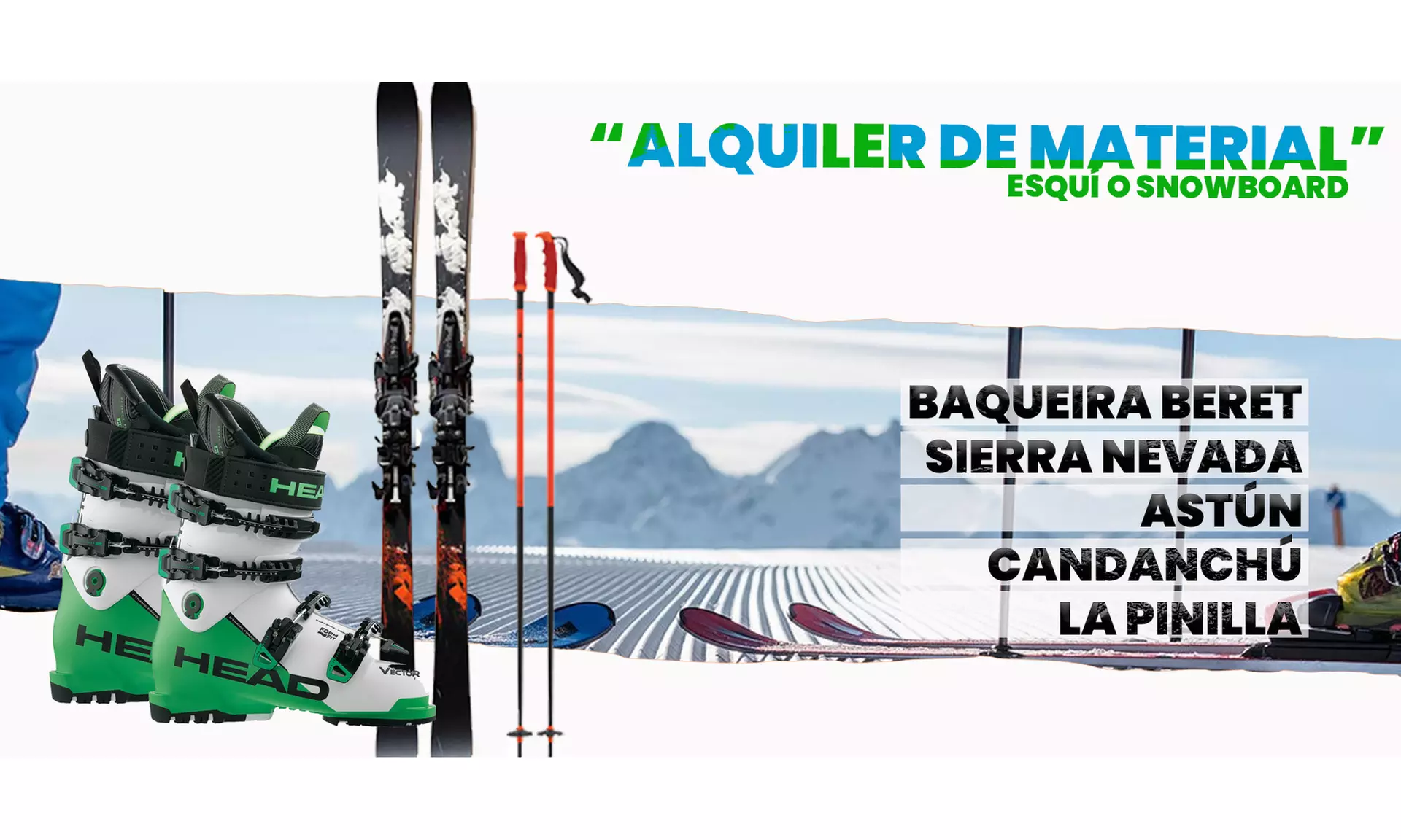 Alquiler de equipo de nieve para niño o adulto con duración a elegir