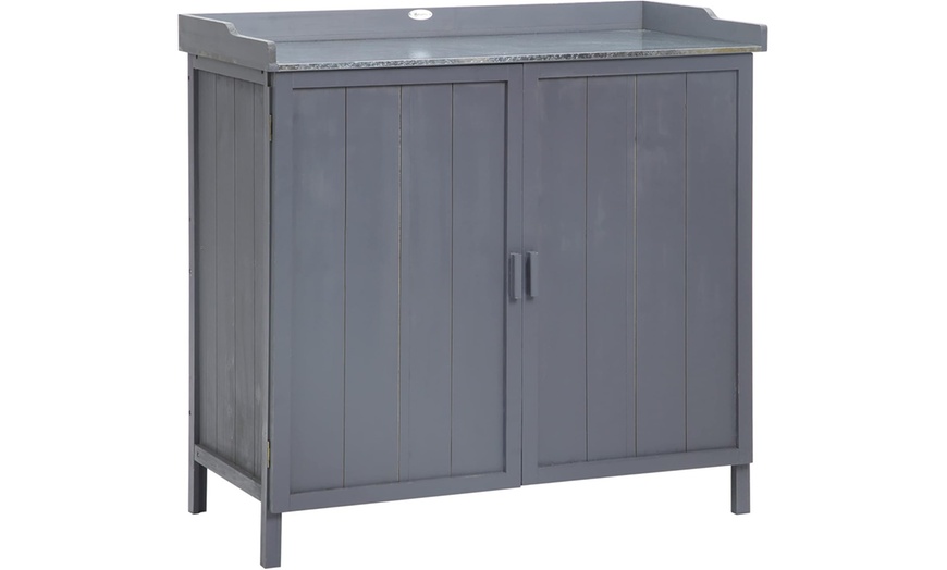 Image 2: Outsunny Garden Storage Cabinet