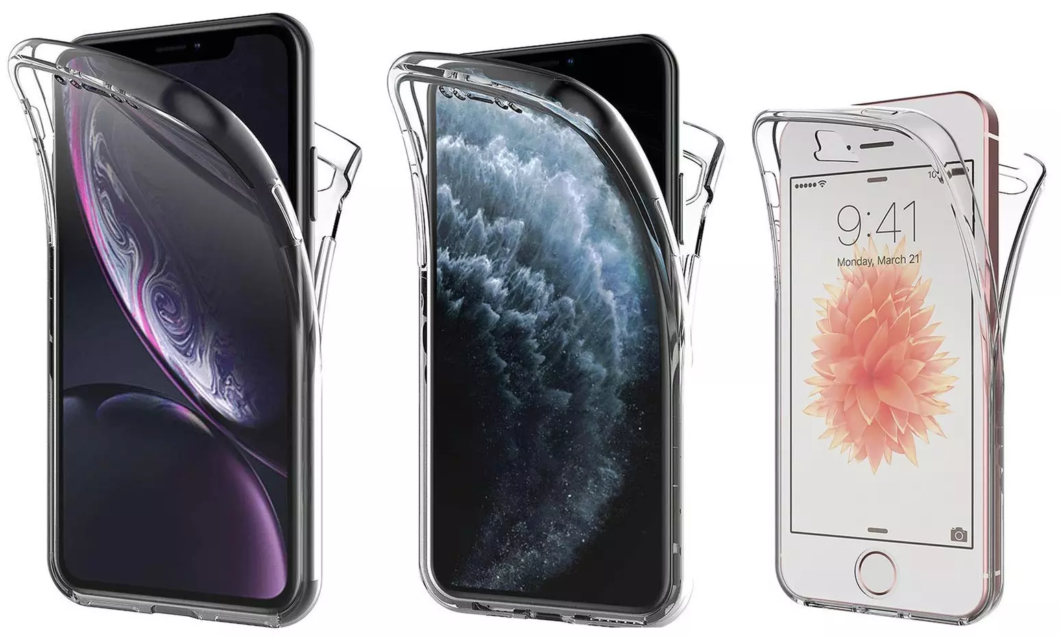 Coque double en silicone transparent pour iPhone, livraison gratuite - Primary Image