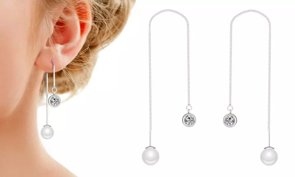 Philip Jones Ohrrige mit Perle und Swarovski®-Kristallen - Primary Image
