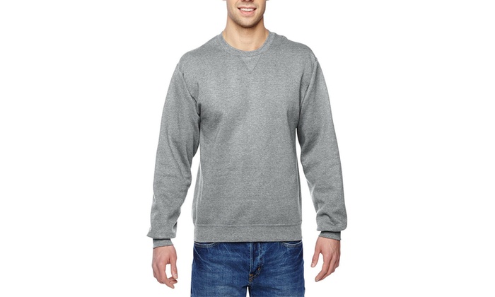 fruit of the loom men's fleece crew sweatshirt