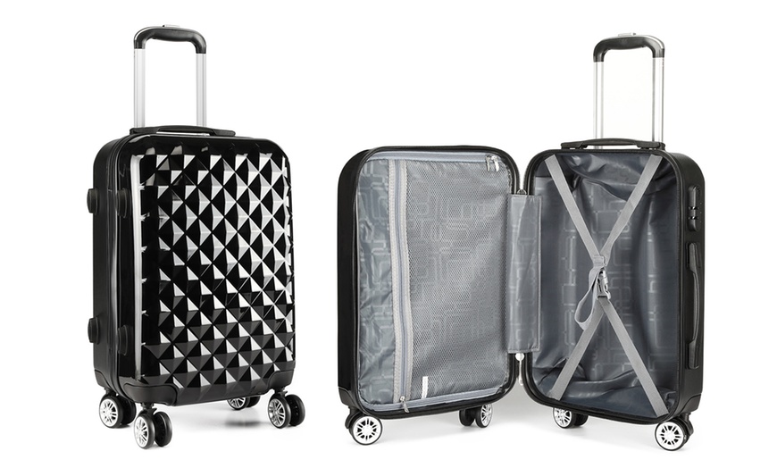 Image 2: Kono Diamond Rhombus Cabin-Size Suitcase