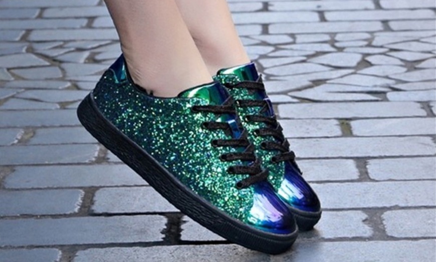 Image 7: Women's Flat Sequin Shoes