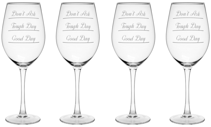 Image 3: Large Wine Glasses with Slogan