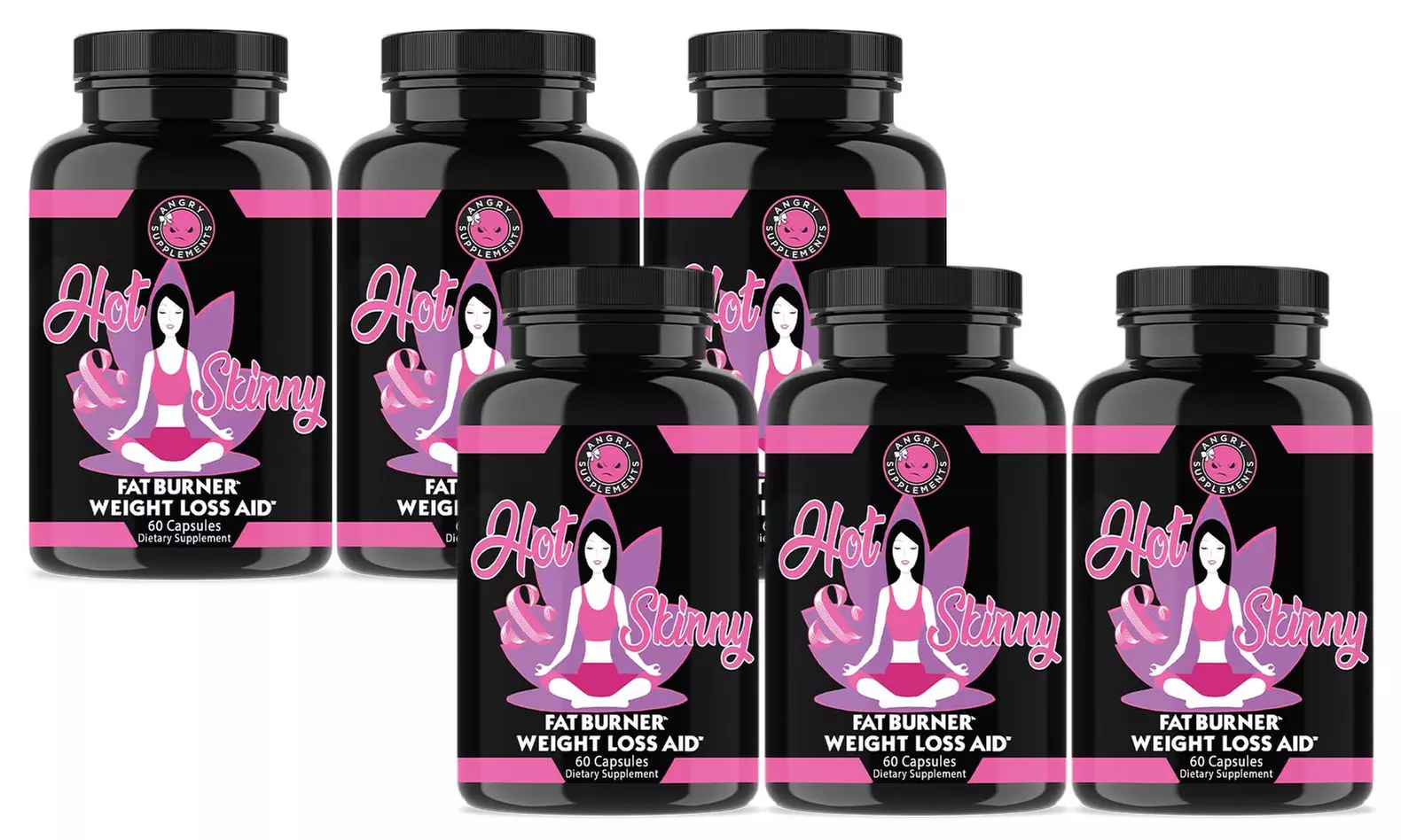 Angry Supplements Hot & Skinny Thermogenic Fat Burner Dietary Supplement for Women (60 Capsules; 4-, 5-, or 6-Pack) - Second Medium