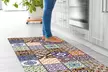 Alfombra rectangular de cocina con diseño impreso de azulejos y reverso antideslizante - Second Medium