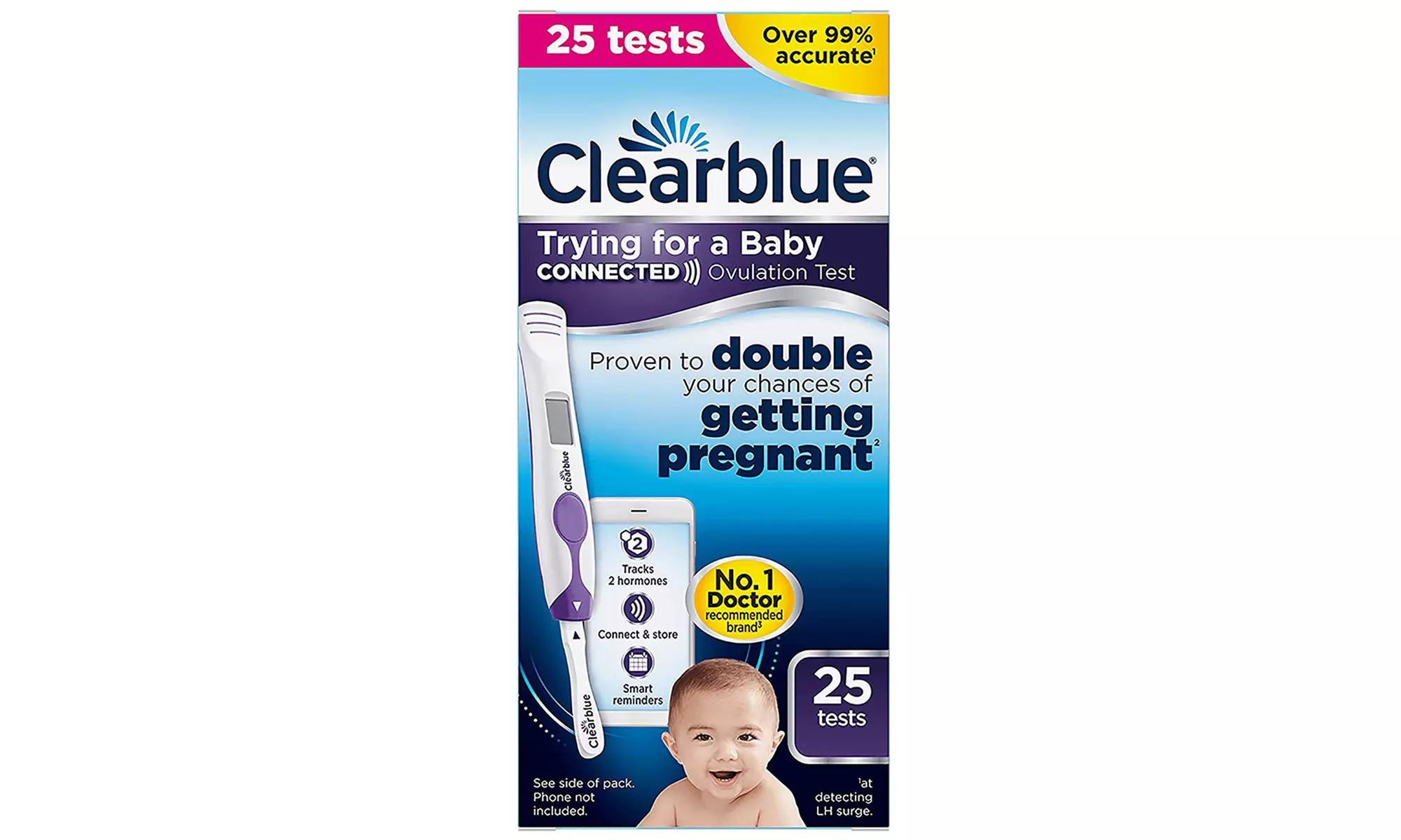 Test ovulation connecté Clearblue, comprenant 25 tests - Second Medium