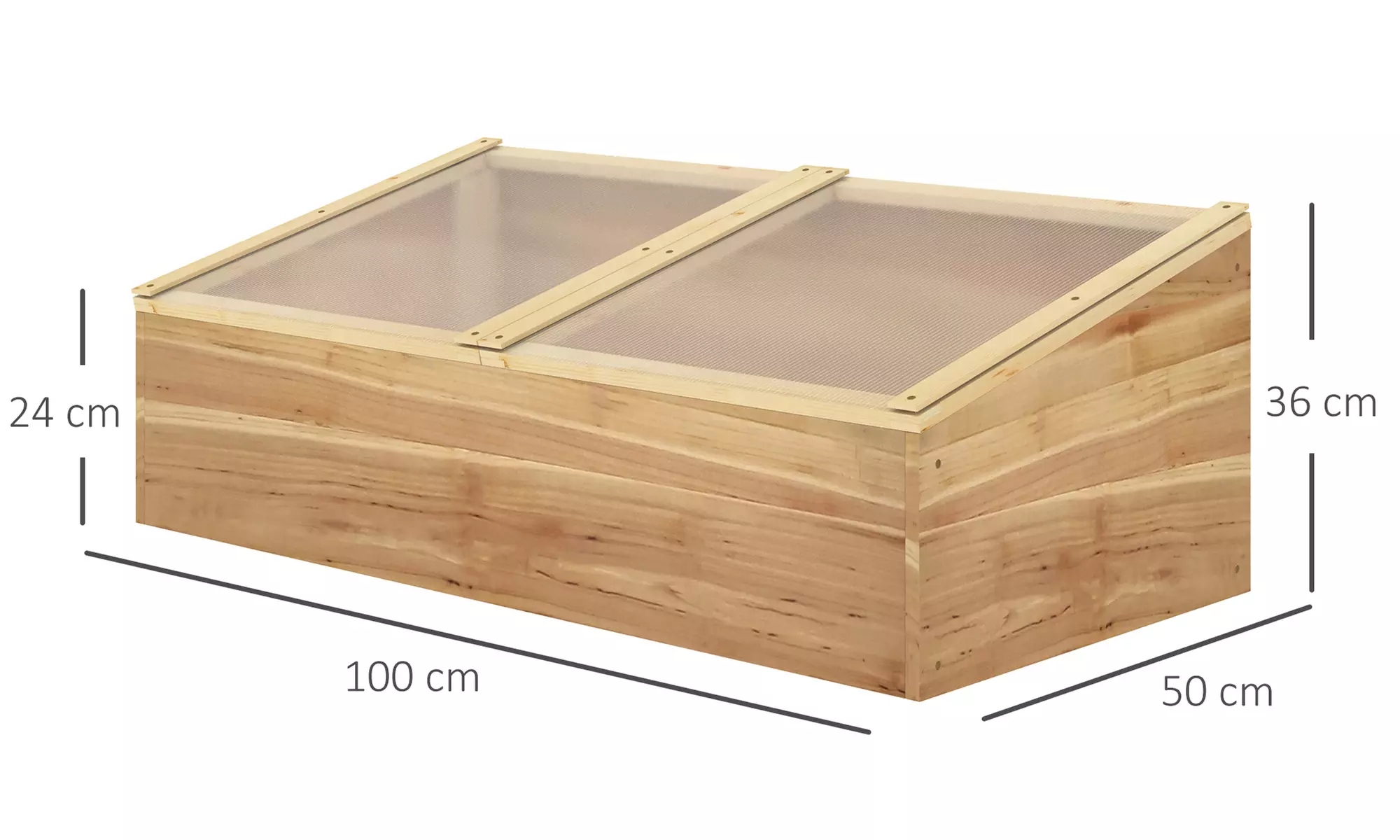 Outsunny Wooden Cold Frame Greenhouse - Image 5