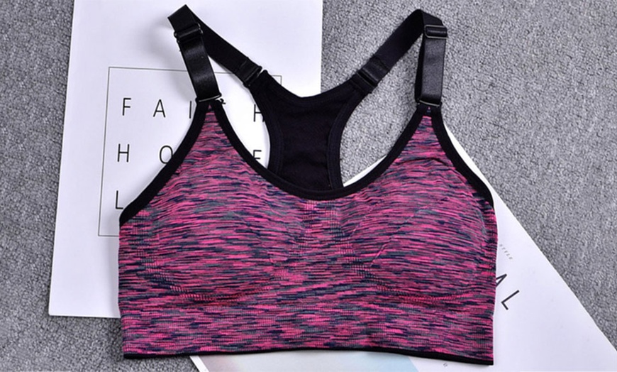 Image 5: One or Two High Stretch Sports Fitness Bras