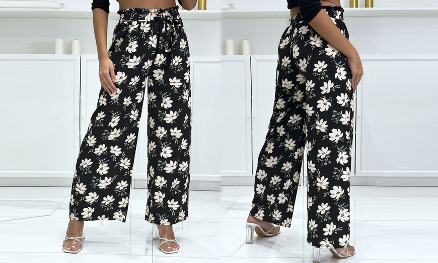 Image 14: Printed Palazzo Trousers