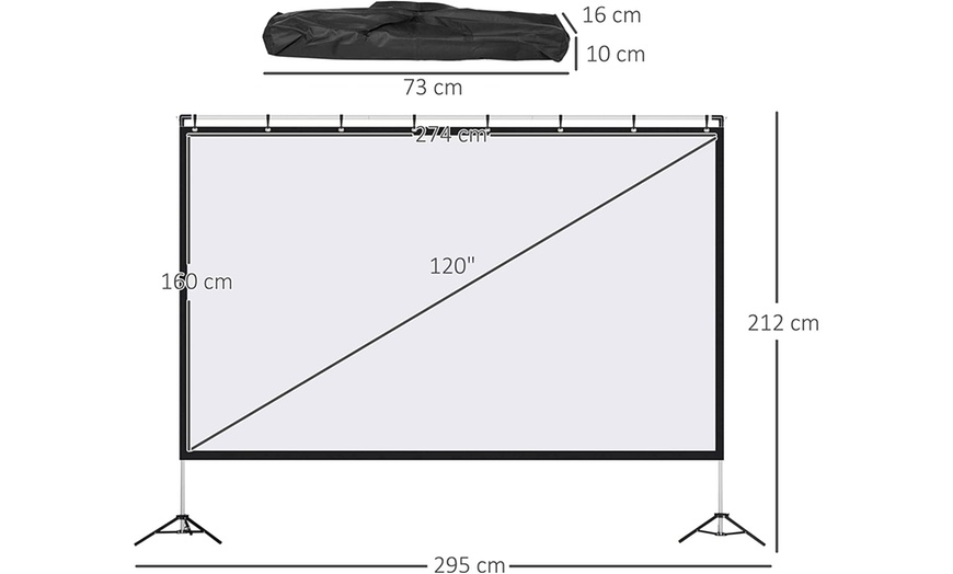 Image 16: HomCom World Cup Projector Screen and Stand