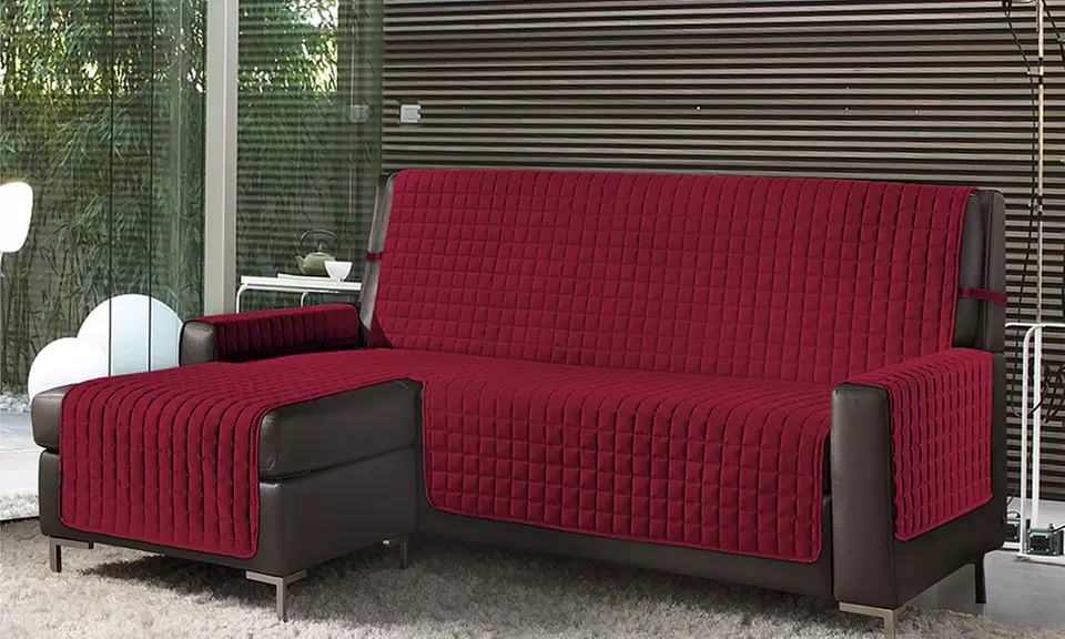 Copridivano trapuntato antimacchia con penisola